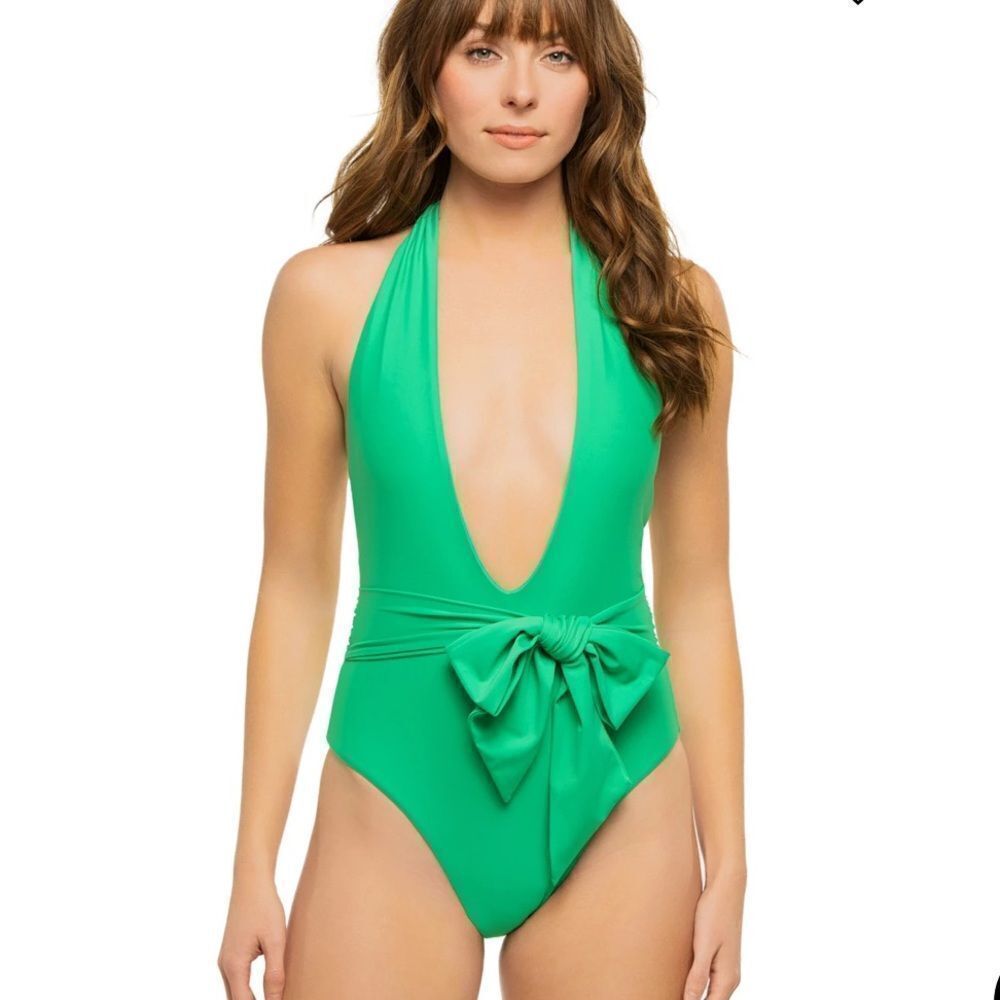 Ramy Brook Raquel Halter Plunge One Piece Swimsuit